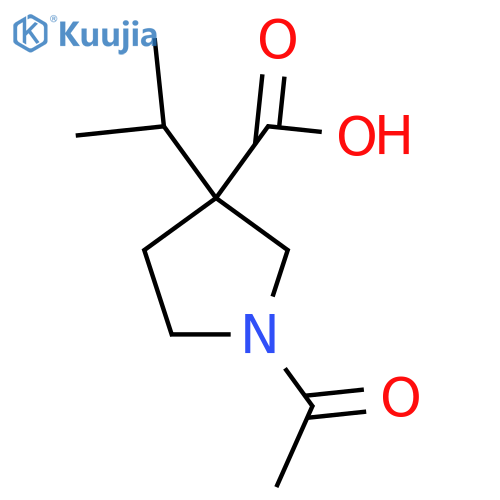 1-Acetyl-3-(propan-2-yl)pyrrolidine-3-carboxylic acid structure