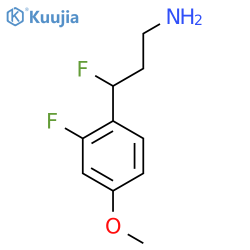 3-fluoro-3-(2-fluoro-4-methoxyphenyl)propan-1-amine structure