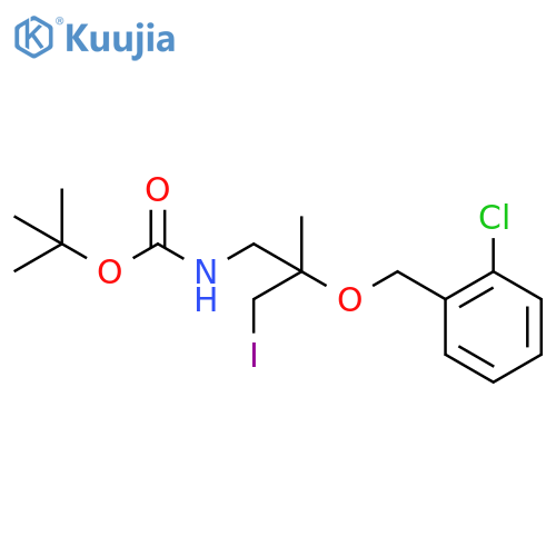 tert-butyl N-{2-(2-chlorophenyl)methoxy-3-iodo-2-methylpropyl}carbamate structure