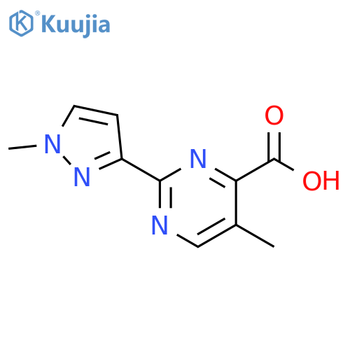 4-Pyrimidinecarboxylic acid, 5-methyl-2-(1-methyl-1H-pyrazol-3-yl)- structure