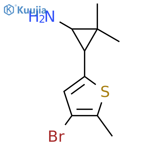 3-(4-bromo-5-methylthiophen-2-yl)-2,2-dimethylcyclopropan-1-amine structure