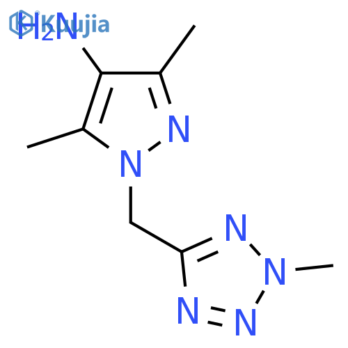 3,5-dimethyl-1-(2-methyl-2H-1,2,3,4-tetrazol-5-yl)methyl-1H-pyrazol-4-amine structure
