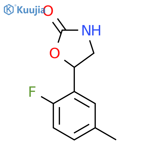 5-(2-fluoro-5-methylphenyl)-1,3-oxazolidin-2-one structure