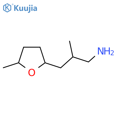 2-Methyl-3-(5-methyloxolan-2-yl)propan-1-amine structure