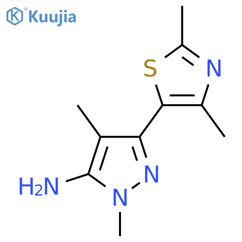 3-(dimethyl-1,3-thiazol-5-yl)-1,4-dimethyl-1H-pyrazol-5-amine structure