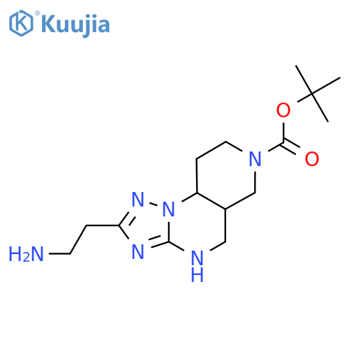 tert-butyl 4-(2-aminoethyl)-2,3,5,7,11-pentaazatricyclo7.4.0.0,2,6trideca-3,5-diene-11-carboxylate structure