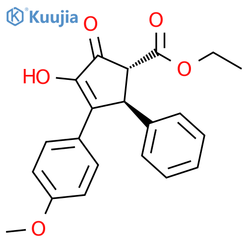 Ethyl (1R,5S)-3-hydroxy-4-(4-methoxyphenyl)-2-oxo-5-phenyl-3-cyclopentene-1-carboxylate structure