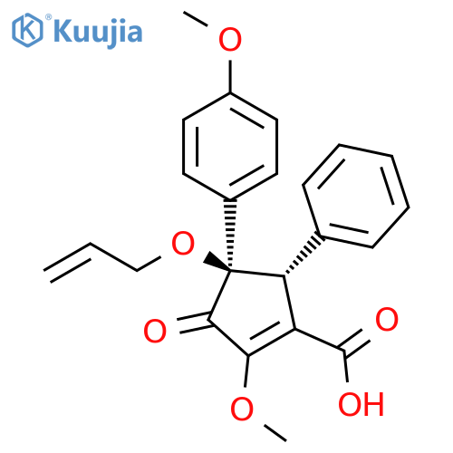 (4R,5R)-2-Methoxy-4-(4-methoxyphenyl)-3-oxo-5-phenyl-4-(2-propen-1-yloxy)-1-cyclopentene-1-carboxylic acid structure