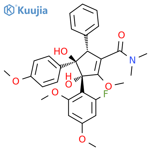 1-Cyclopentene-1-carboxamide, 3-(2-fluoro-4,6-dimethoxyphenyl)-3,4-dihydroxy-2-methoxy-4-(4-methoxyphenyl)-N,N-dimethyl-5-phenyl-, (3R,4R,5R)- structure