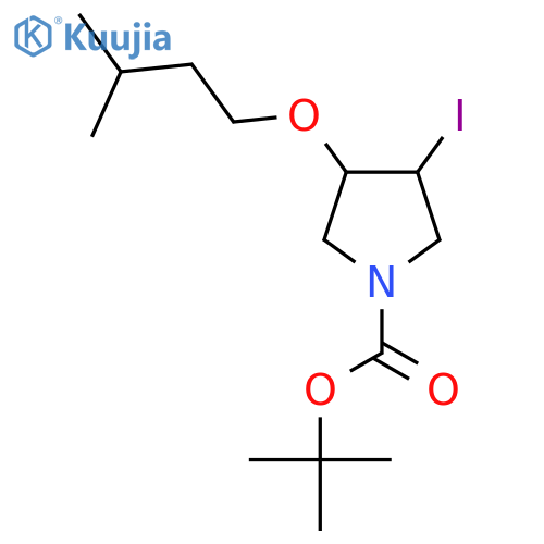 tert-butyl 3-iodo-4-(3-methylbutoxy)pyrrolidine-1-carboxylate structure