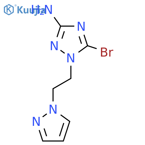 5-bromo-1-2-(1H-pyrazol-1-yl)ethyl-1H-1,2,4-triazol-3-amine structure