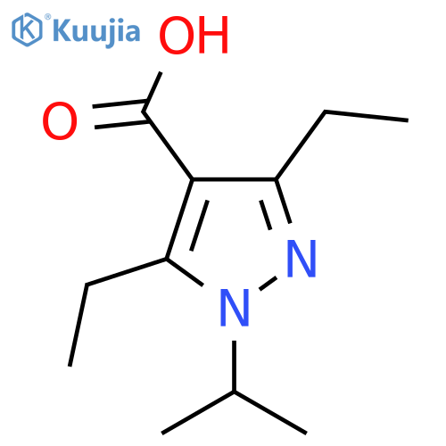 3,5-diethyl-1-(propan-2-yl)-1H-pyrazole-4-carboxylic acid structure
