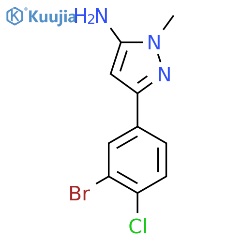 3-(3-bromo-4-chlorophenyl)-1-methyl-1H-pyrazol-5-amine structure