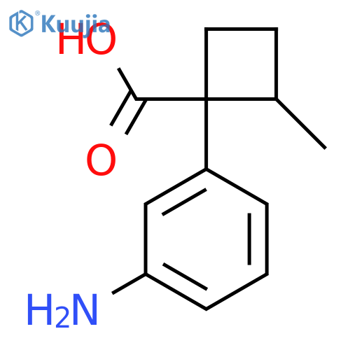 1-(3-Aminophenyl)-2-methylcyclobutane-1-carboxylic acid structure