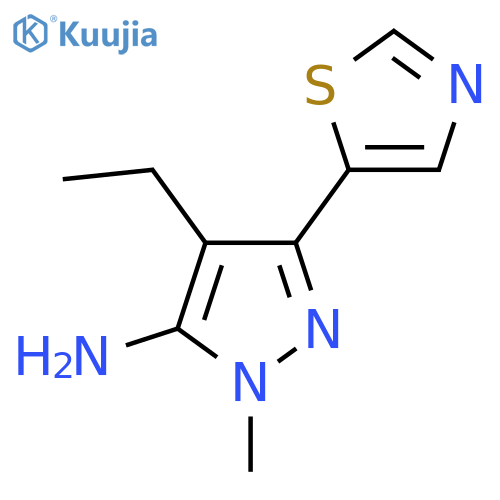 4-Ethyl-1-methyl-3-(1,3-thiazol-5-yl)-1H-pyrazol-5-amine structure