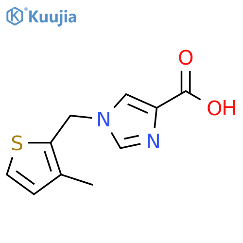 1-((3-methylthiophen-2-yl)methyl)-1H-imidazole-4-carboxylic acid structure