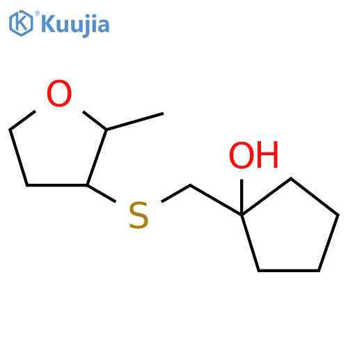 1-{[(2-methyloxolan-3-yl)sulfanyl]methyl}cyclopentan-1-ol structure