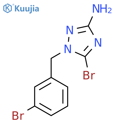 5-bromo-1-(3-bromophenyl)methyl-1H-1,2,4-triazol-3-amine structure