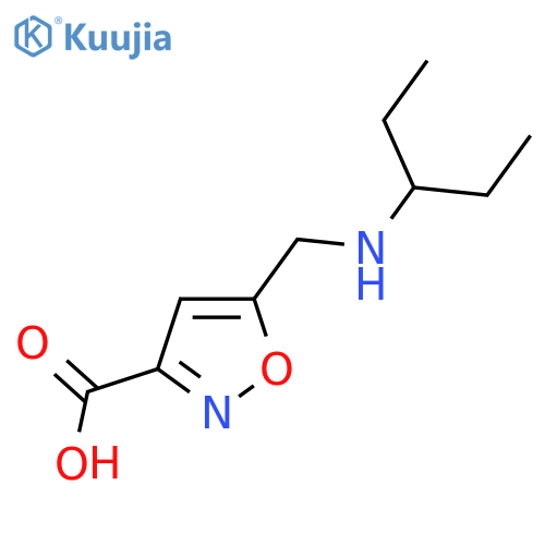 5-{[(Pentan-3-yl)amino]methyl}-1,2-oxazole-3-carboxylic acid structure