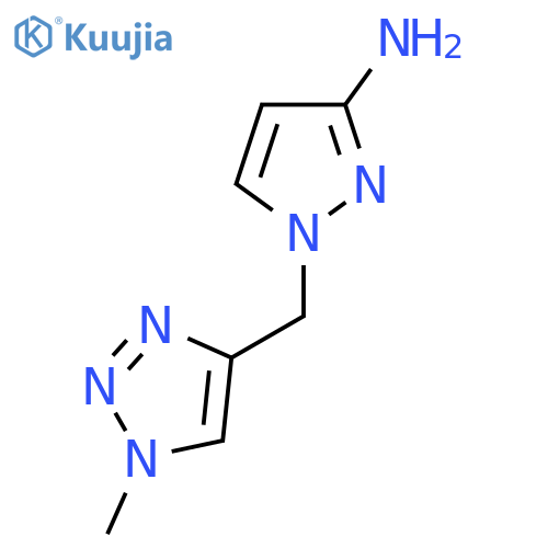 1-(1-methyl-1H-1,2,3-triazol-4-yl)methyl-1H-pyrazol-3-amine structure
