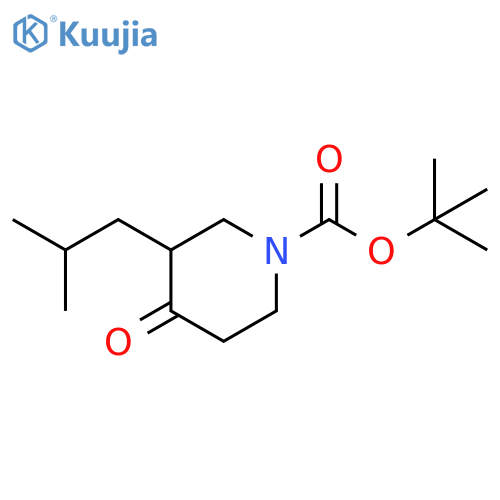 TERT-BUTYL 3-(2-METHYLPROPYL)-4-OXOPIPERIDINE-1-CARBOXYLATE structure