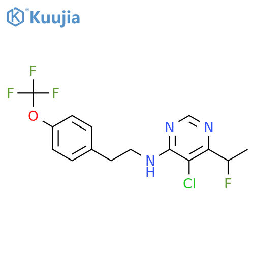 5-chloro-6-(1-fluoroethyl)-N-{2-[4-(trifluoromethoxy)phenyl]ethyl}pyrimidin-4-amine structure