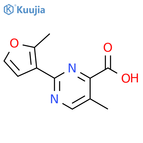 4-Pyrimidinecarboxylic acid, 5-methyl-2-(2-methyl-3-furanyl)- structure