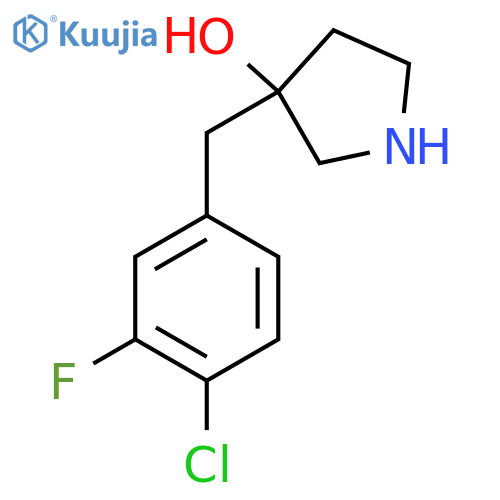 3-(4-chloro-3-fluorophenyl)methylpyrrolidin-3-ol structure