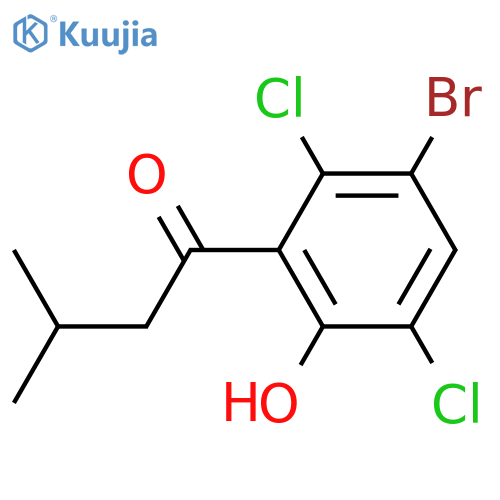 1-(3-bromo-2,5-dichloro-6-hydroxyphenyl)-3-methylbutan-1-one structure