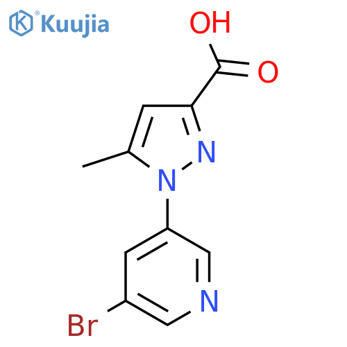 1-(5-bromopyridin-3-yl)-5-methyl-1H-pyrazole-3-carboxylic acid structure