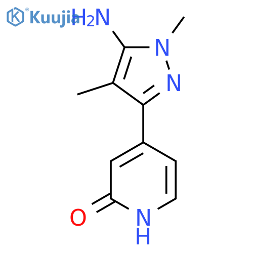 4-(5-amino-1,4-dimethyl-1H-pyrazol-3-yl)-1,2-dihydropyridin-2-one structure