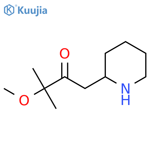 3-methoxy-3-methyl-1-(piperidin-2-yl)butan-2-one structure