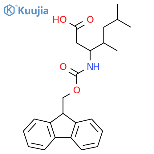 3-({(9H-fluoren-9-yl)methoxycarbonyl}amino)-4,6-dimethylheptanoic acid structure
