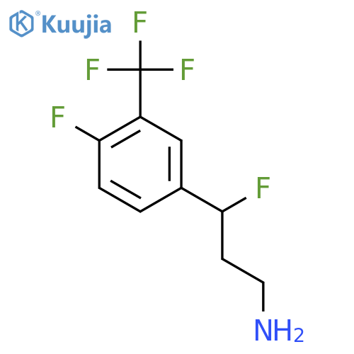 3-fluoro-3-4-fluoro-3-(trifluoromethyl)phenylpropan-1-amine structure