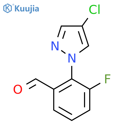 2-(4-Chloro-1H-pyrazol-1-yl)-3-fluorobenzaldehyde structure