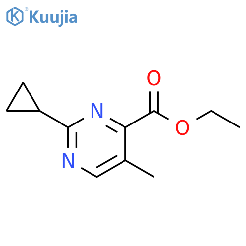 4-Pyrimidinecarboxylic acid, 2-cyclopropyl-5-methyl-, ethyl ester structure