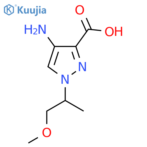 4-amino-1-(1-methoxypropan-2-yl)-1H-pyrazole-3-carboxylic acid structure