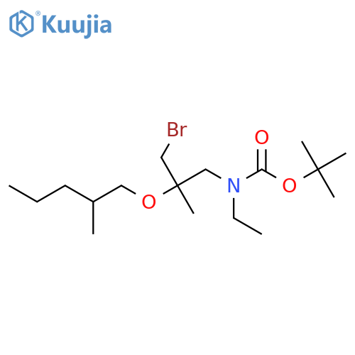 tert-butyl N-{3-bromo-2-methyl-2-(2-methylpentyl)oxypropyl}-N-ethylcarbamate structure