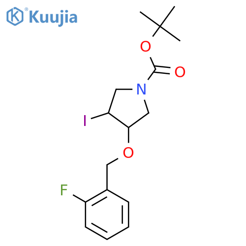 tert-butyl 3-(2-fluorophenyl)methoxy-4-iodopyrrolidine-1-carboxylate structure