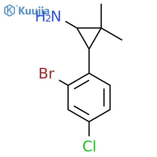 3-(2-Bromo-4-chlorophenyl)-2,2-dimethylcyclopropan-1-amine structure