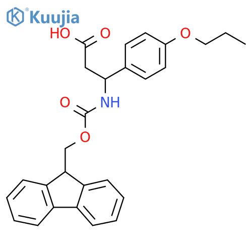 3-({(9H-fluoren-9-yl)methoxycarbonyl}amino)-3-(4-propoxyphenyl)propanoic acid structure