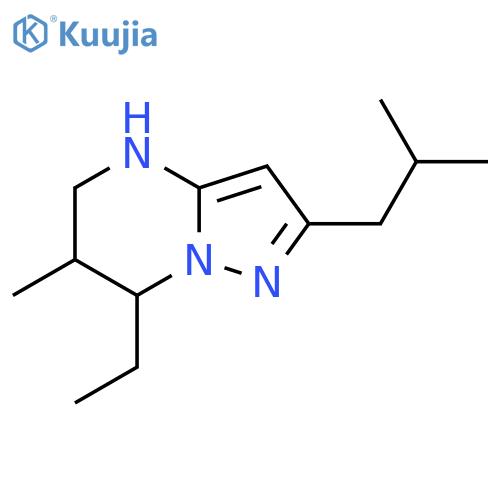 7-ethyl-6-methyl-2-(2-methylpropyl)-4H,5H,6H,7H-pyrazolo1,5-apyrimidine structure