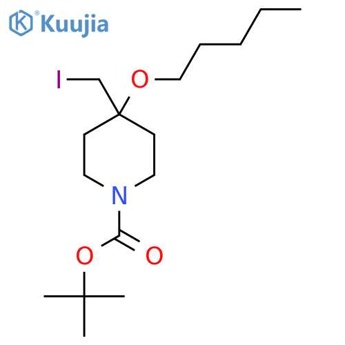 tert-butyl 4-(iodomethyl)-4-(pentyloxy)piperidine-1-carboxylate structure