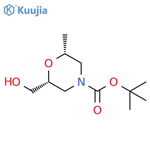 tert-butyl (2R,6R)-2-(hydroxymethyl)-6-methyl-morpholine-4-carboxylate structure