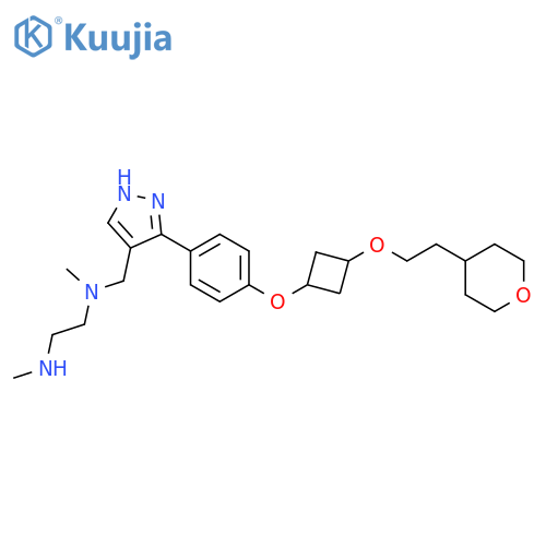 N,N'-Dimethyl-N-({3-[4-({trans-3-[2-(Tetrahydro-2h-Pyran-4-Yl)ethoxy]cyclobutyl}oxy)phenyl]-1h-Pyrazol-4-Yl}methyl)ethane-1,2-Diamine structure