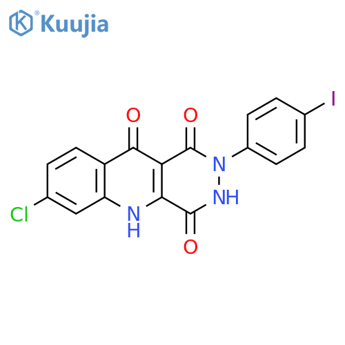 Pyridazino[4,5-b]quinoline-1,4,10(5H)-trione, 7-chloro-2,3-dihydro-2-(4-iodophenyl)- structure