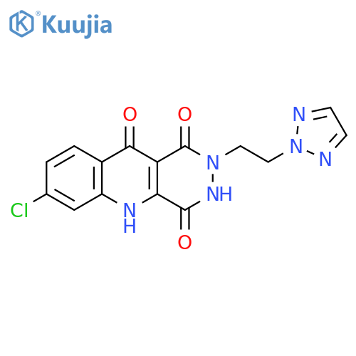 Pyridazino[4,5-b]quinoline-1,4,10(5H)-trione, 7-chloro-2,3-dihydro-2-[2-(2H-1,2,3-triazol-2-yl)ethyl]- structure