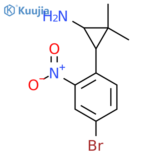 3-(4-bromo-2-nitrophenyl)-2,2-dimethylcyclopropan-1-amine structure