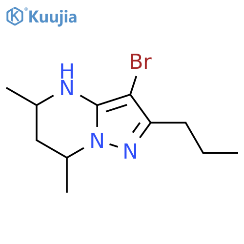 3-bromo-5,7-dimethyl-2-propyl-4H,5H,6H,7H-pyrazolo1,5-apyrimidine structure