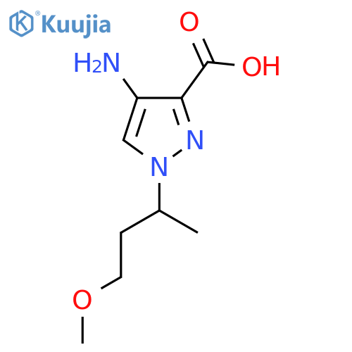 4-amino-1-(4-methoxybutan-2-yl)-1H-pyrazole-3-carboxylic acid structure